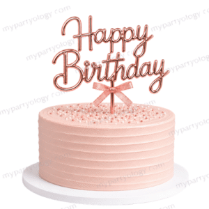Happy Birthday Rose Gold Cake Topper