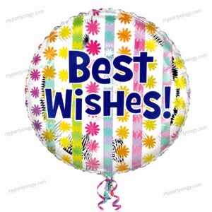 Best Wishes Colourful Flowers 18" Foil Balloon (Anagram)