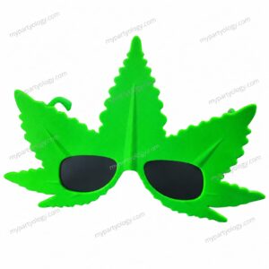 Weed Green Leaf Plastic Goggles (Pack of 1)