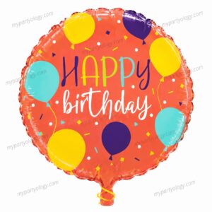 Happy Birthday Colourful Balloons 18" Foil Balloon (Unique)