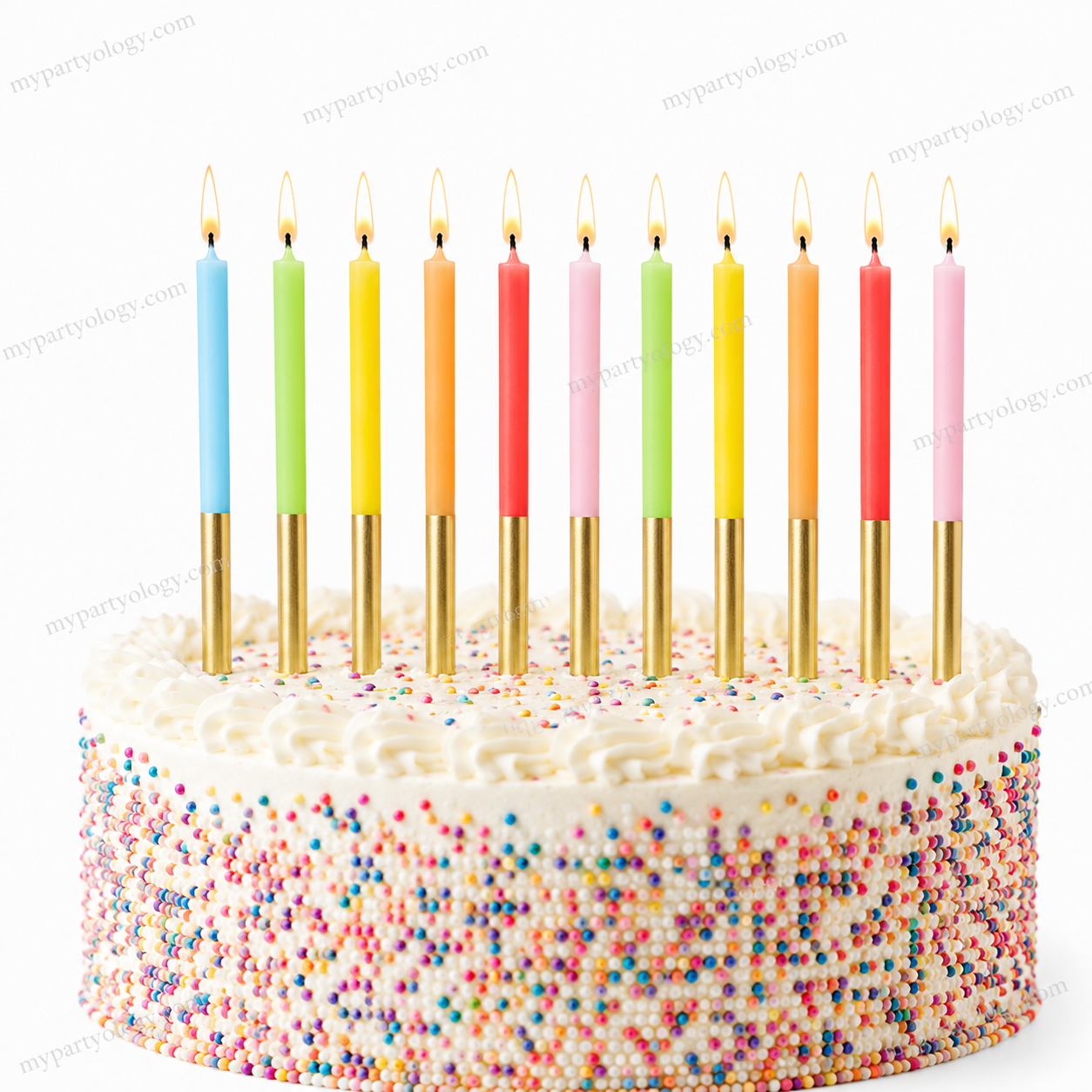 Gold Dipped Rainbow Mix Coloured Candles