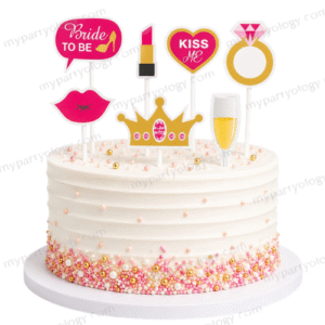 Bride To Be Pink Paper Cake Topper (Pack of 6)