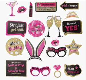 Bride to Be Black, Pink & Gold Photoprops (Pack of 20)