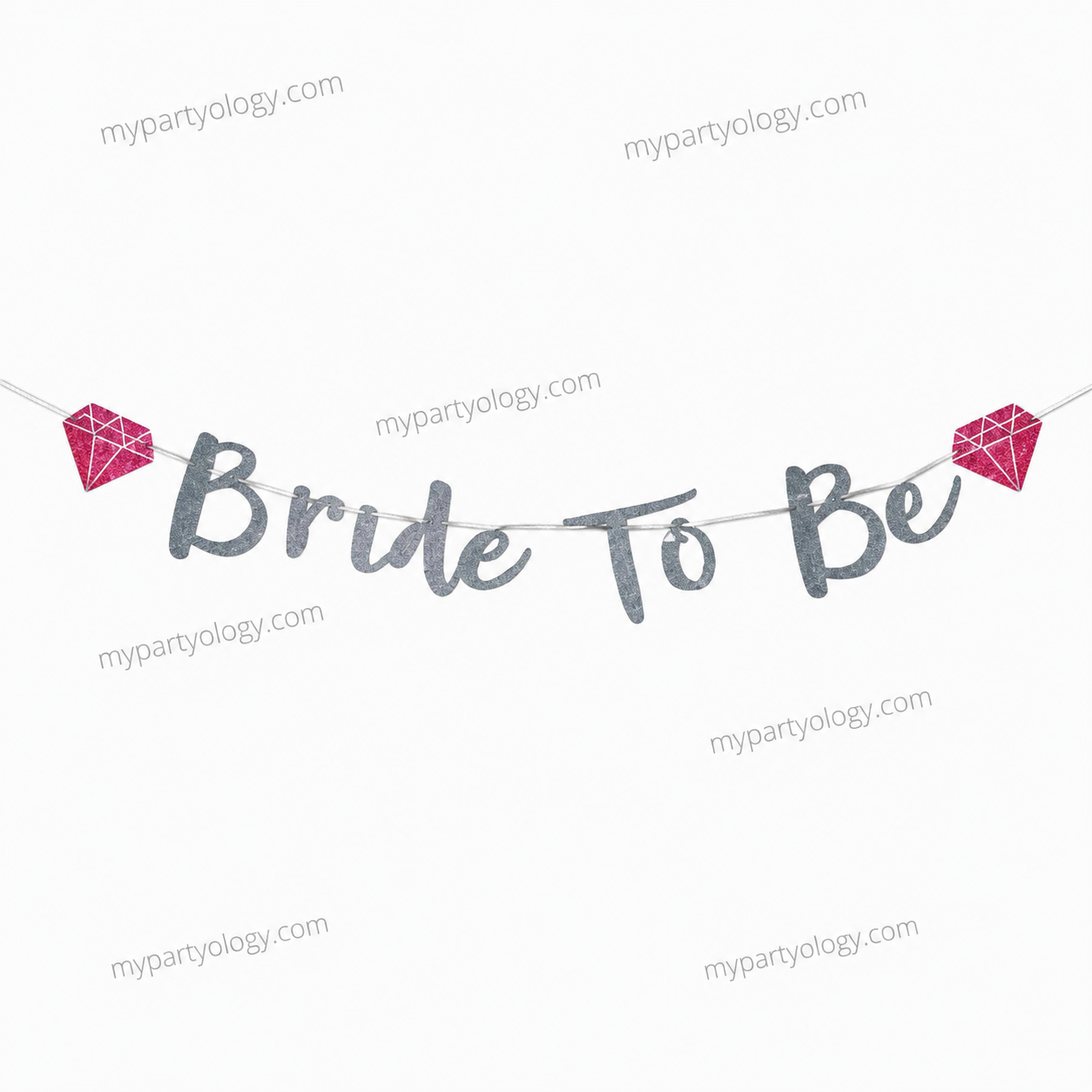 Bride To Be Pink & Silver Sparkle Paper Banner