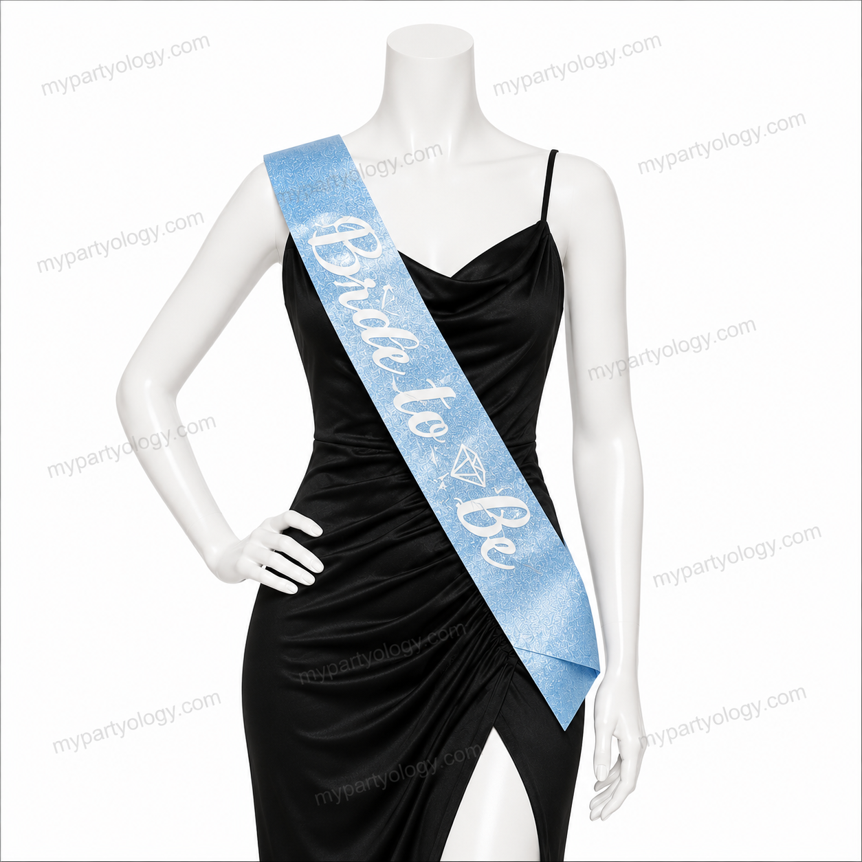 Bride to Be Blue Glitter Sash