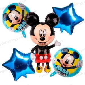 Micky Mouse Blue Foil Balloon Set (Pack of 5)