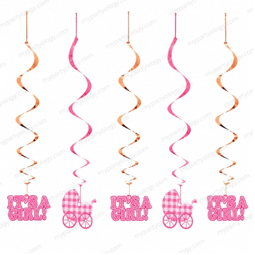 Its A Girl Dizzy Danglers (Pack of 5)