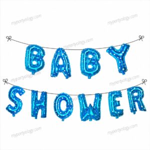 Baby Shower Blue with Stars 16" Foil Balloon Banner