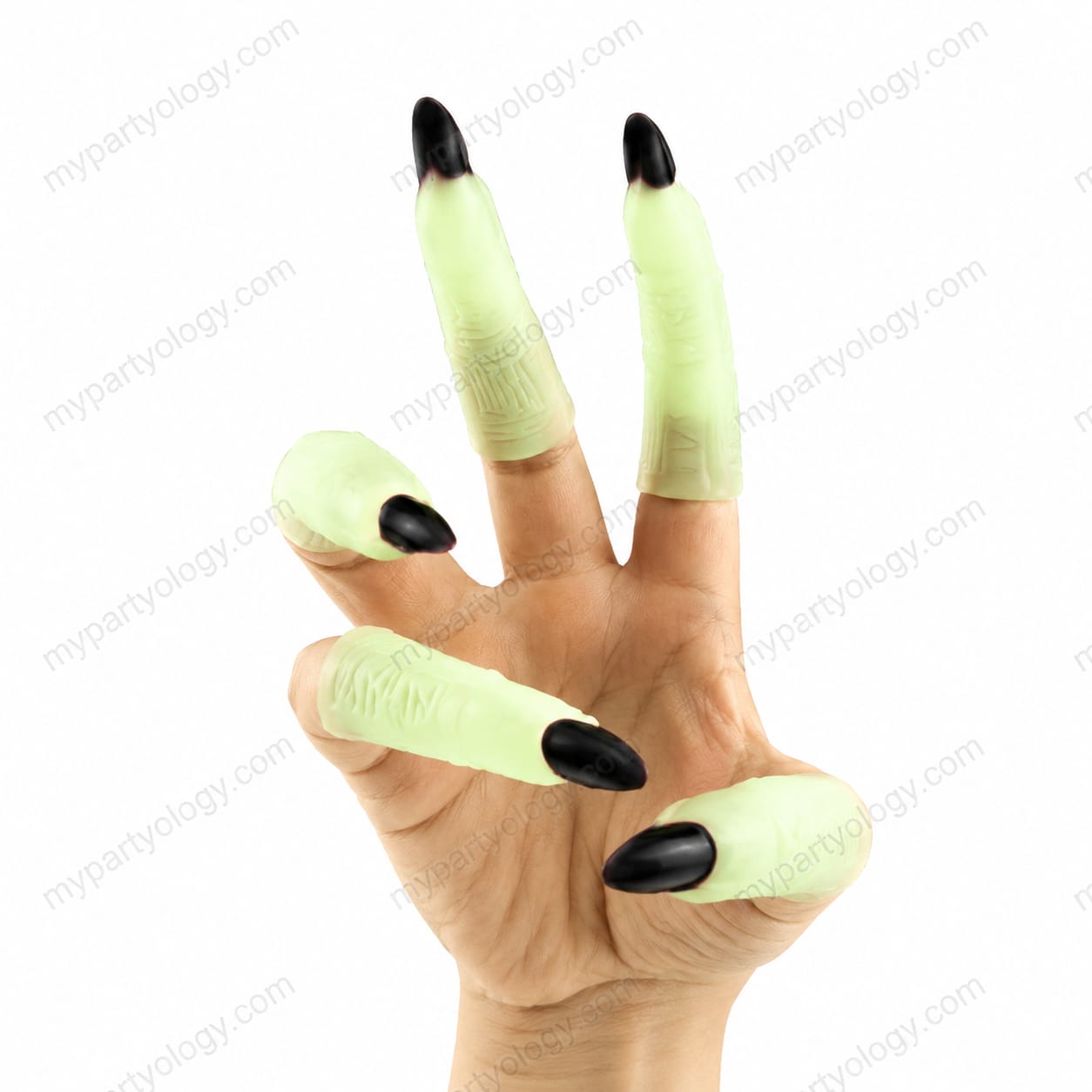 Glow in the Dark Black Witch Nails - Image 3