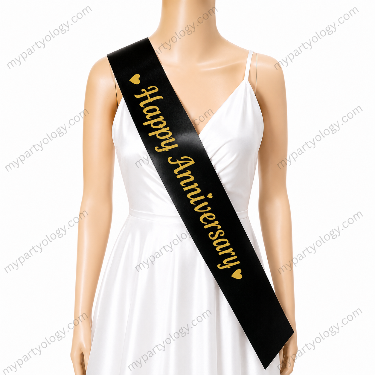Happy Anniversary Black Satin Sash