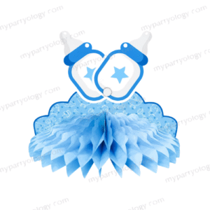 Blue Milk Bottle Paper Table Decor