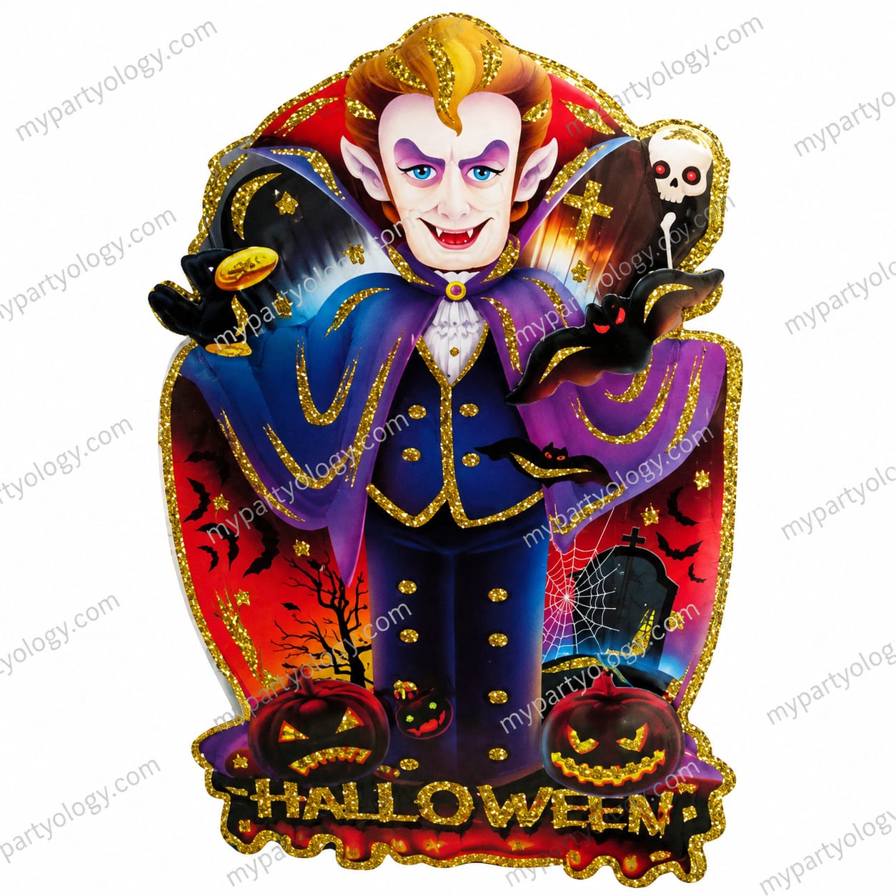 Halloween Dracula Glitter Cutout