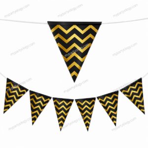 Black and Gold Chevron Flag Banner