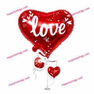 Love Heart With Glass 27" Foil Balloon