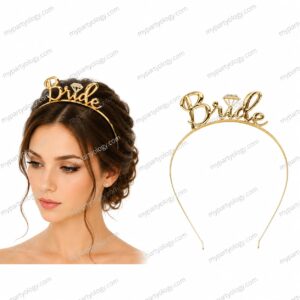 Bride Gold Sparkle Diamond Tiara (Pack of 1)