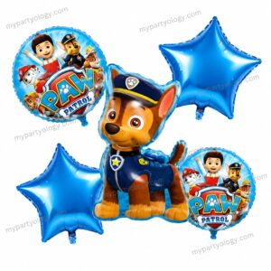 Paw Patrol with Blue Stars Foil Balloon Set (Pack of 5)