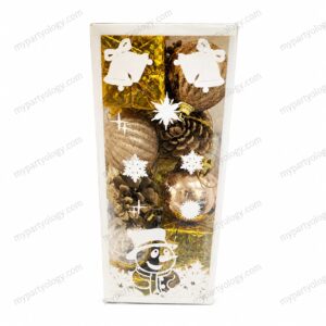 Assorted Rose Gold & Gold Tree Decorations Box Big (Pack of 12)