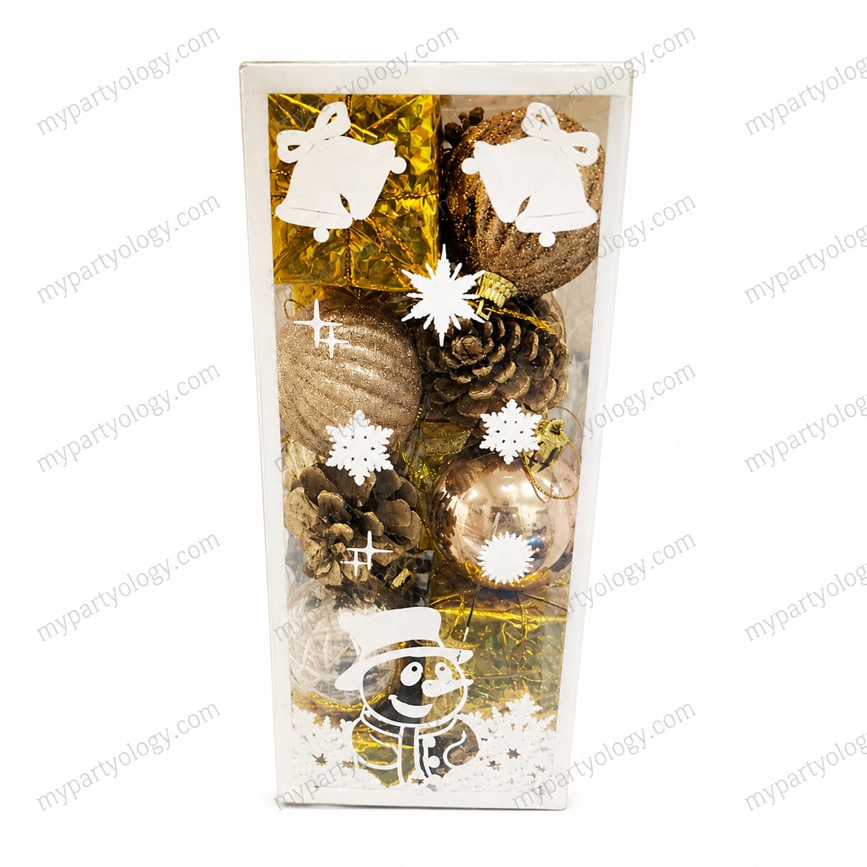 Assorted Rose Gold & Gold Tree Decorations Box Big (Pack of 12)