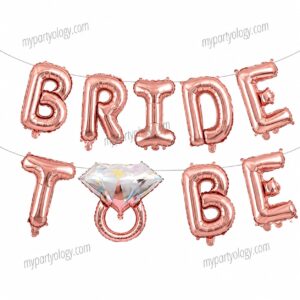 Bride to Be Rose Gold Ring 16" Foil Balloon Banner