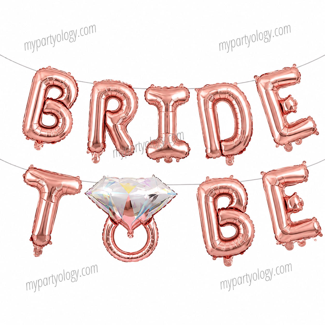 Bride to Be Rose Gold Ring 16" Foil Balloon Banner