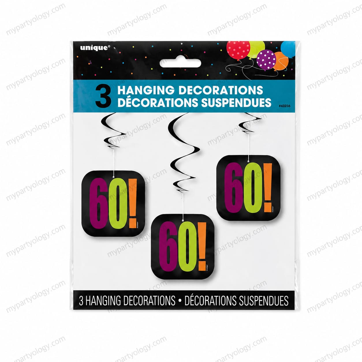 Birthday Cheer 60 Hanging Swirl Set (Pack of 3) - Image 2