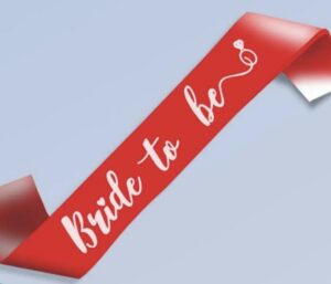 Bride to Be Red Satin Sash