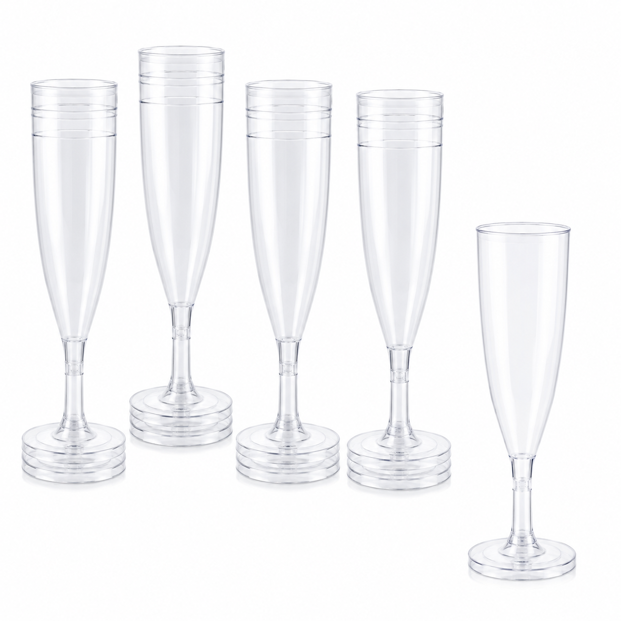 Champagne Plastic Flutes (Pack of 10)