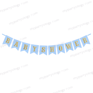 Baby Shower Blue & Gold Paper Banner