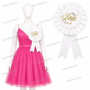 Bride to Be White Ribbon Rosette Badge (Pack of 1)