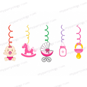 Baby Girl Hanging Swirl Decor