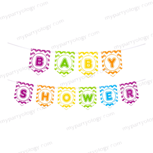 Baby Shower Multicolour Paper Banner