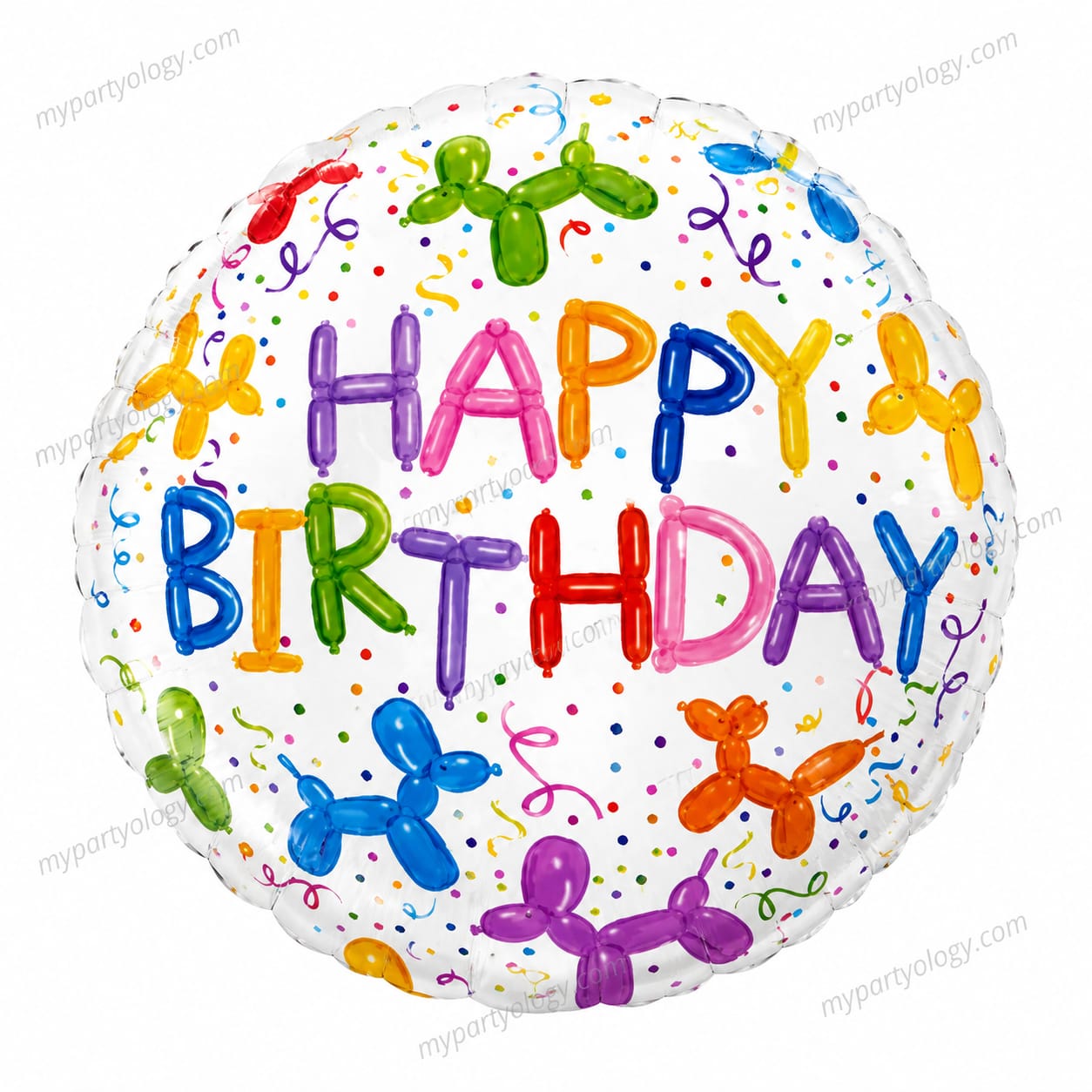Happy Birthday Colourful Dog 18" Foil Balloon