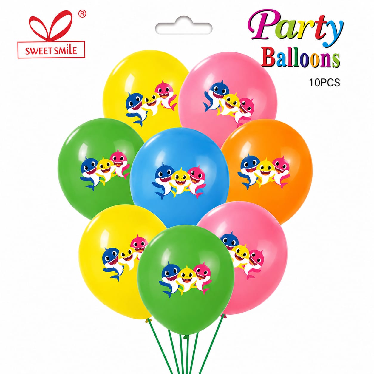 Baby Shark Latex Balloon Set (Pack of 10)