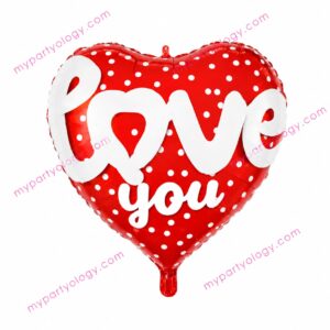 Cursive Love You On Red Heart 26'' Foil Balloon