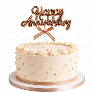 Happy Anniversary Rose Gold Cake Topper