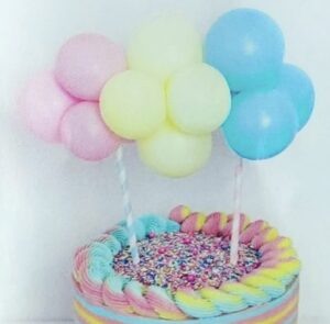 Pastel Balloon Bunch Cake Topper