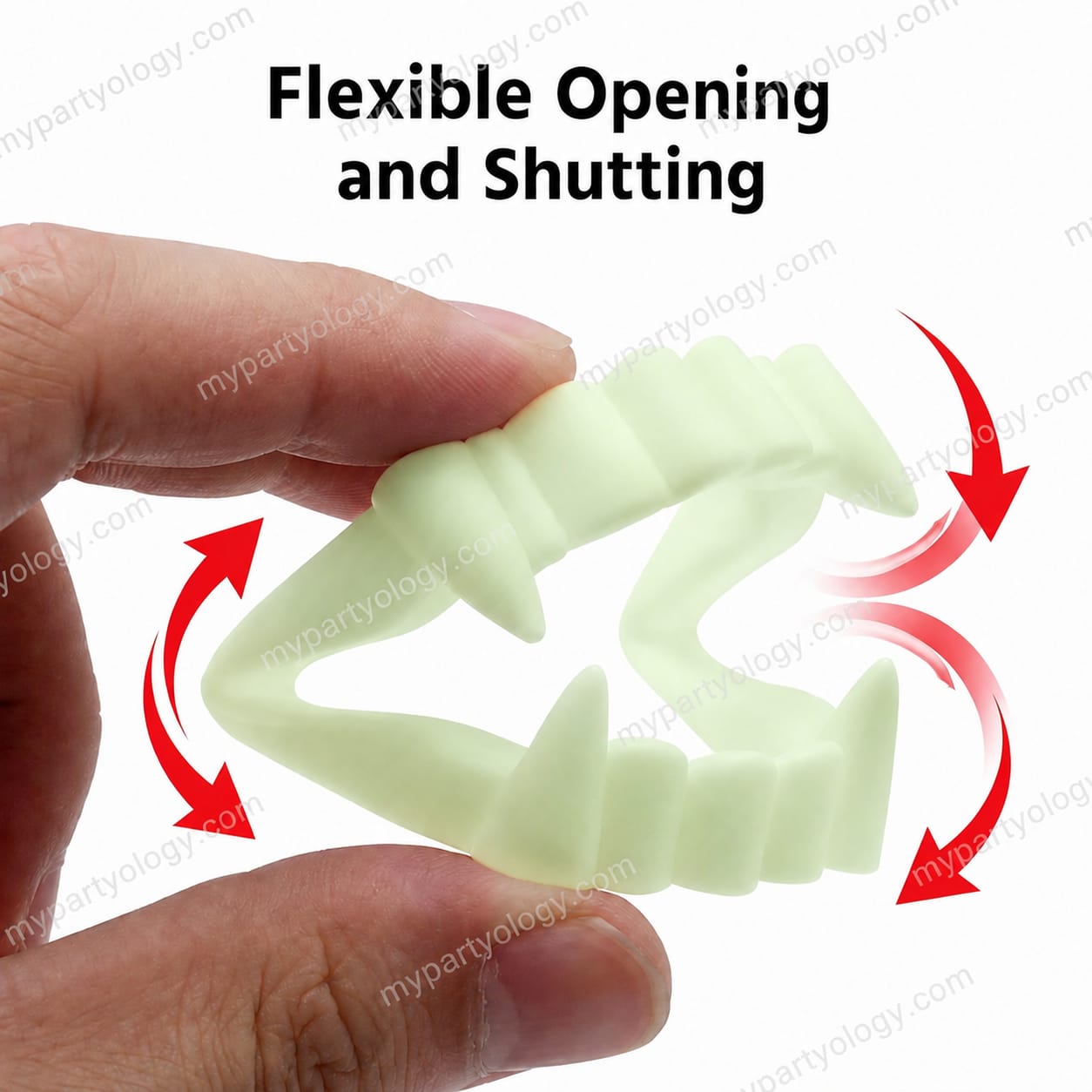 Glow In The Dark Vampire Teeth (Pack of 1) - Image 2