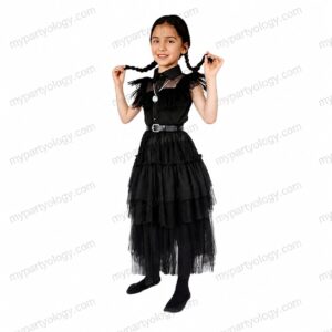 Wednesday Black Dress Girls Costume