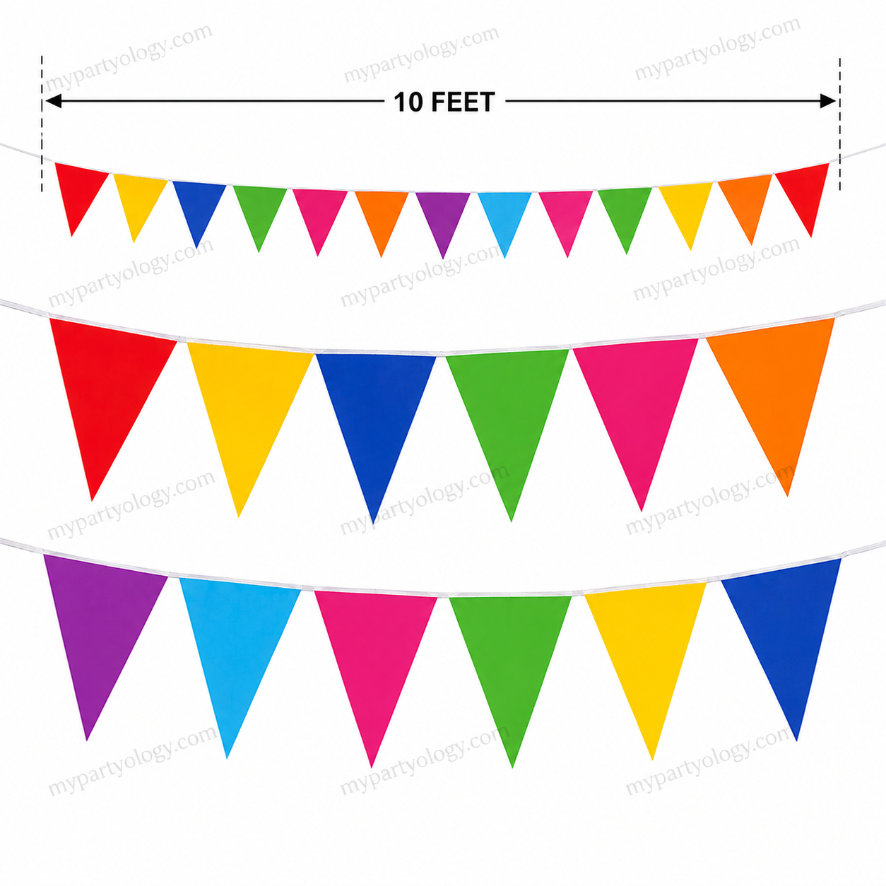 Multi Colour Small 10ft Flag/Pennant Banner
