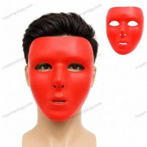 Full Face Red Plastic Mask