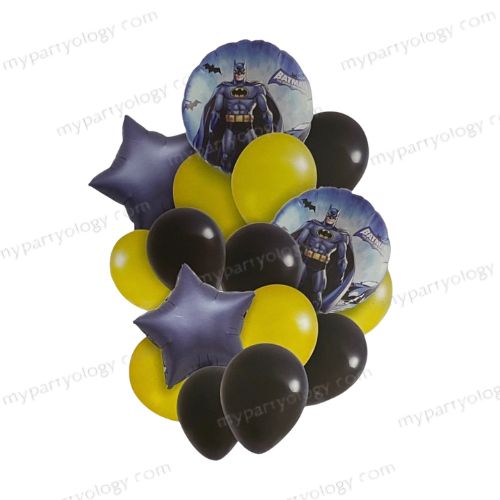 Batman Foil and Latex Balloon Set (Pack of 16)