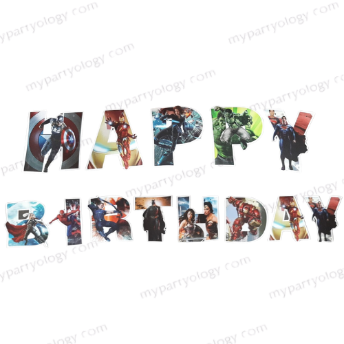 Avengers Happy Birthday Block Banner