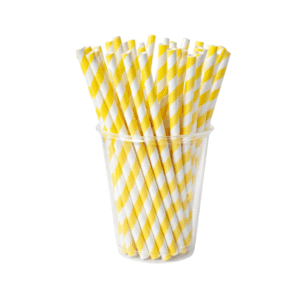Yellow Striped Paper Straws (Pack of 10)