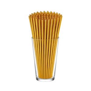 Gold Metallic Paper Straw (Pack of 10)