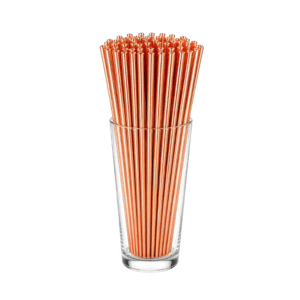 Rose Gold Metallic Paper Straw (Pack of 10)