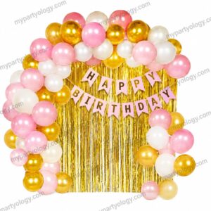 Pink & White Happy Birthday Decor Set (Pack of 133)