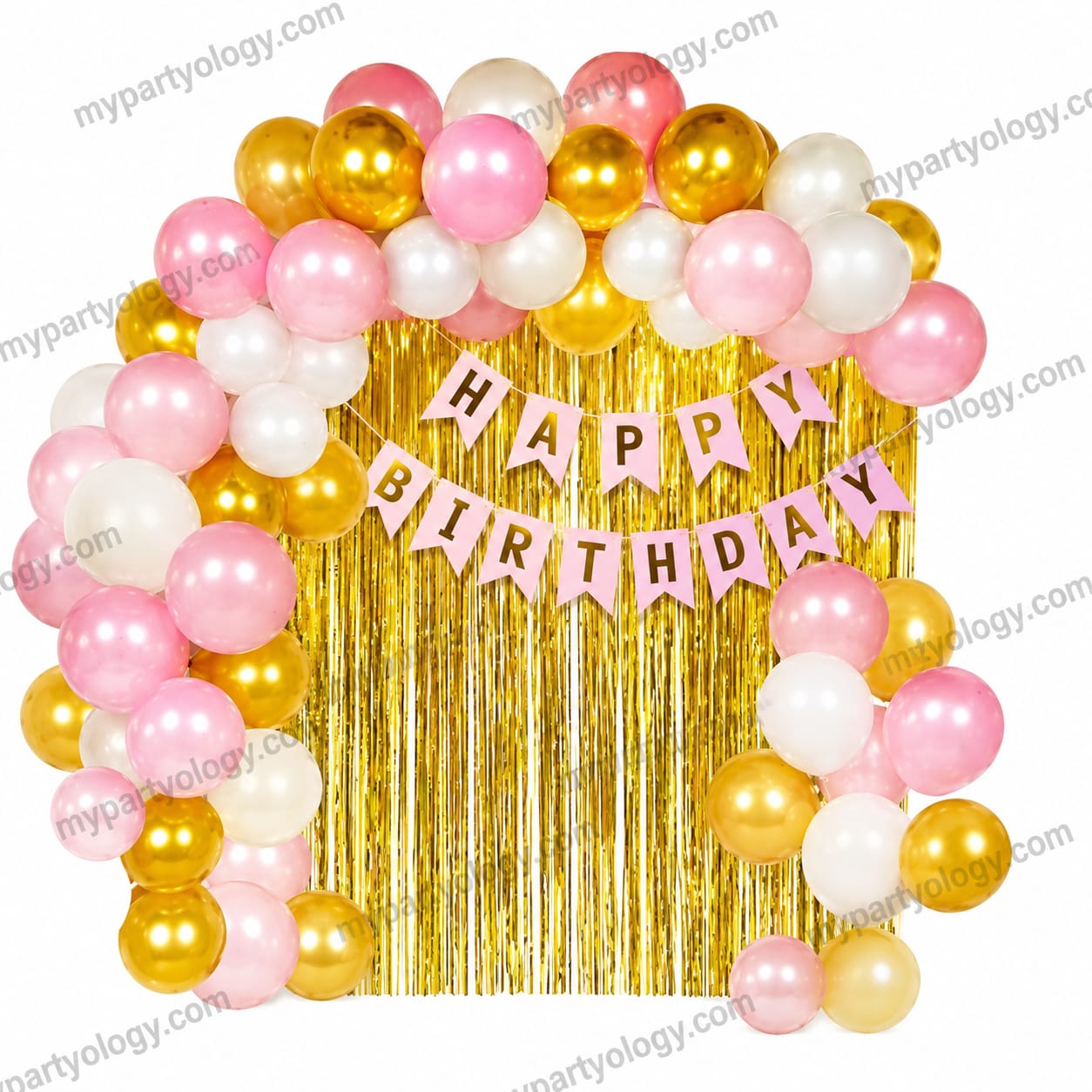 Pink & White Happy Birthday Decor Set (Pack of 133)