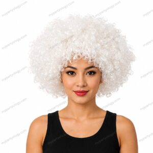 Afro/Malinga White Wig (Pack of 1)
