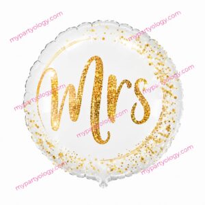 Gold Mrs White 18" Foil Balloon