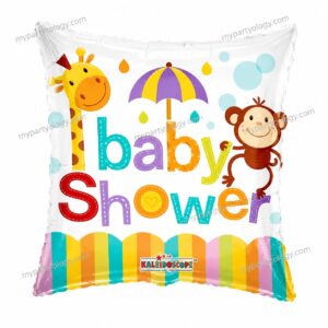 Baby Shower Rainbow Animal Square 18'' Foil Balloon